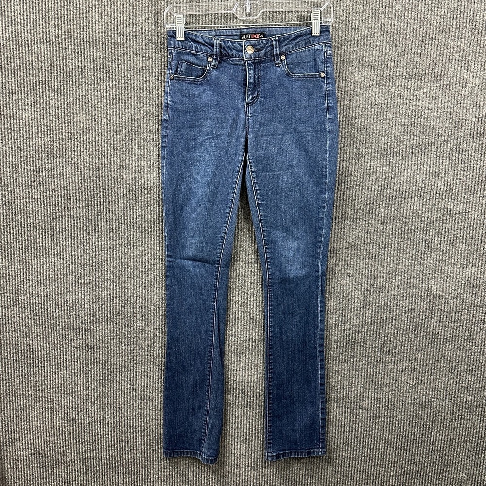 JustFab Womens‎ Straight Jeans Size 26 Blue Denim Casual Stretch Low Rise